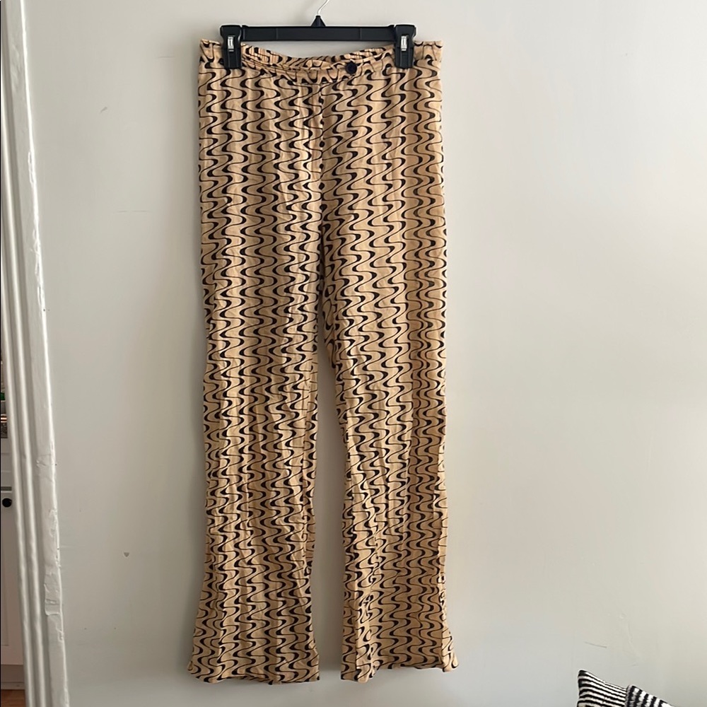 Gimaguas wavy print sheer flare pants